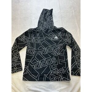Adidas All Over Print Hoodie Youth Size M 10/12  Pullover Sweatshirt